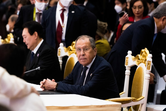 Sergey Lavrov, Russia’s Minister of Foreign Affairs, at the East Asia Summit in Phnom Penh on Sunday.