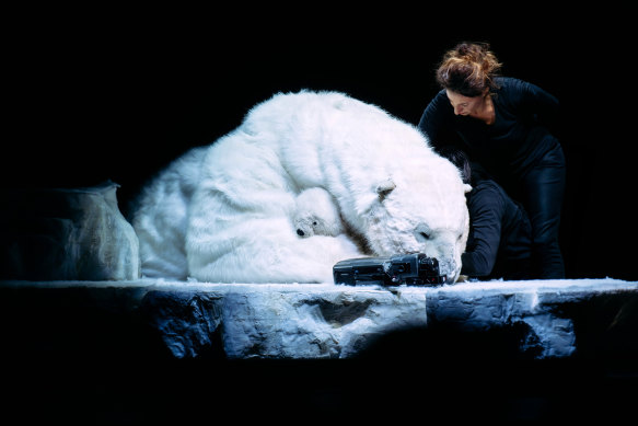 Animal puppetry is a feature of the performance.