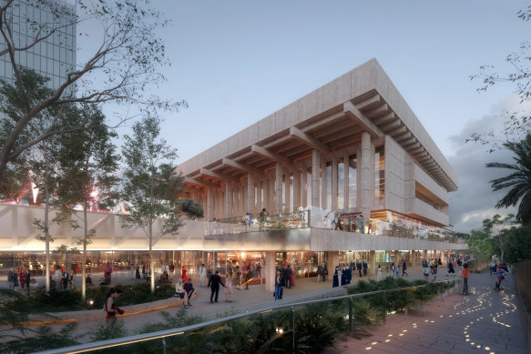 An artist’s impression of the exterior of the redeveloped Perth Co<em></em>ncert Hall.