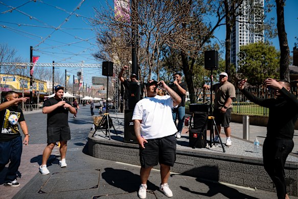 The streets are enlivened by street performers.