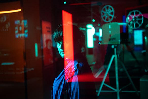 Lorin Clarke at ACMI, where much of the archive material used in her documentary about her father is stored. 