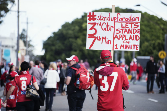Sydney fans got behind Adam Goodes in 2015 after the dual Brownlow medallist and two-time premiership player was subjected to a sustained campaign of booing from opposition fans. Goodes retains a close link with the club.