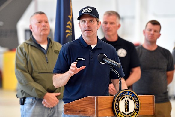 Kentucky Governor Andy Beshear gives an update on the recovery efforts. 