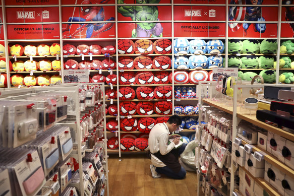 Miniso’s Pitt St store stocked with Marvel products in 2019.