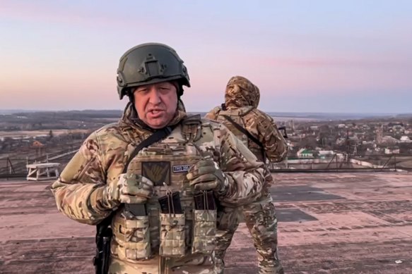 Yevgeny Prigozhin, pictured in March in a video about the Ukraine war.