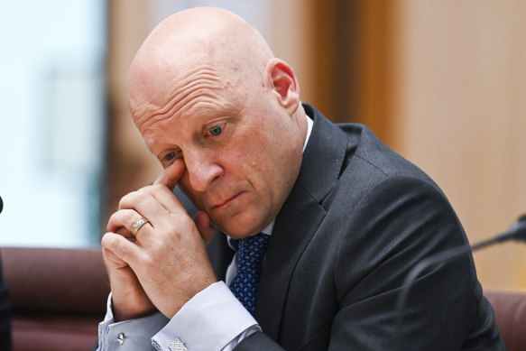 Deloitte Australia CEO Adam Powick during a Senate inquiry hearing into consultancy firms.