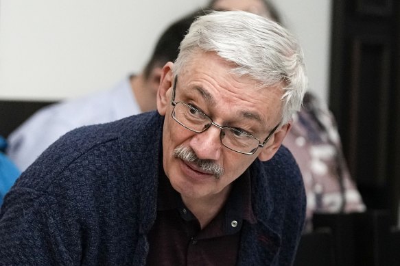 Oleg Orlov, a member of Russian human rights group Memorial, which has been awarded the Nobel Peace Prize.