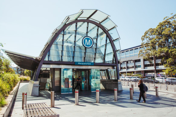 The Macquarie Park Metro station, which will soon be connected directly with the North Sydney and Sydney CBDs.