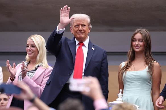 President Donald Trump at the US Open men’s final in New York.