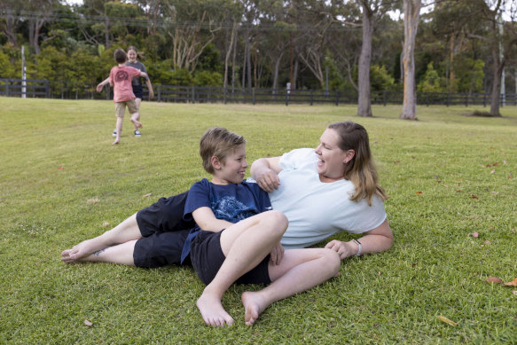 Bronwyn Grout, ovarian cancer “Super Survivor”, with son Daniel. 