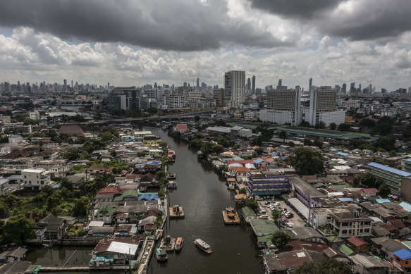 A view of the Bangkok Noi district of Bangkok, the capital of Thailand. The government wants the capital to be known around the world as Krung Thep Maha Nakhon (Bangkok).