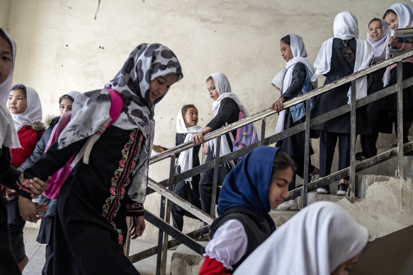 Girls in Afghanistan are banned from school after the sixth grade.