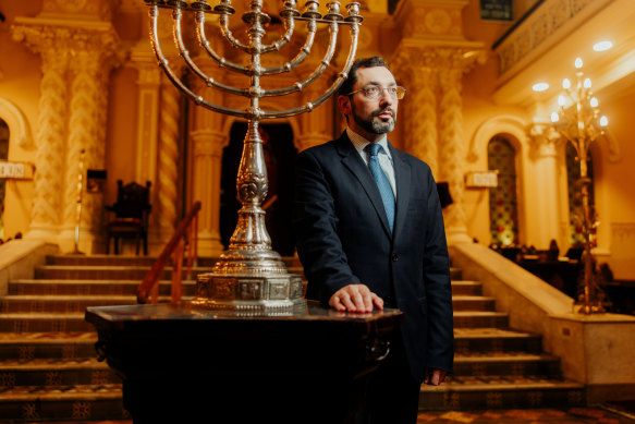 Chief rabbi Benjamin Elton at Sydney’s Great Synagogue, a target of the foiled antisemitic plot. 