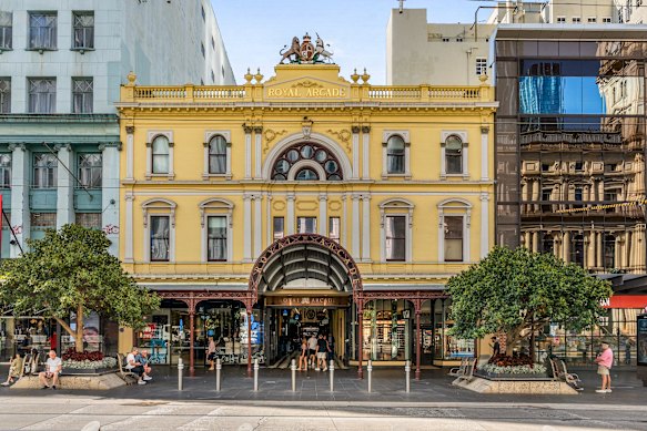 Two shops are for sale inside the Royal Arcade on the Bourke Street Mall.