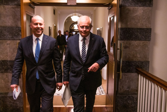 Josh Frydenberg and Prime Minister Scott Morrison.