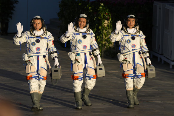 Chinese astronauts prepare to be the first on the nation’s new orbiting space station.