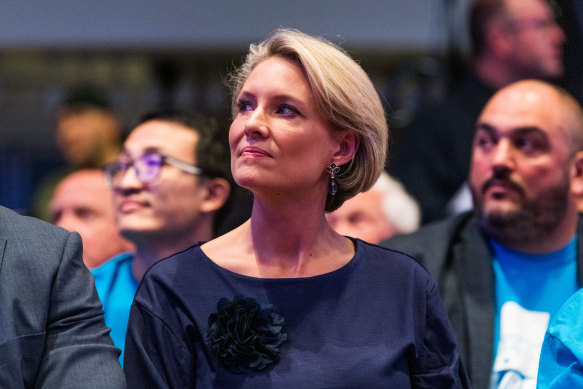 Liberal candidate for Warringah Katherine Deves at a Liberal Party campaign rally in Sydney.