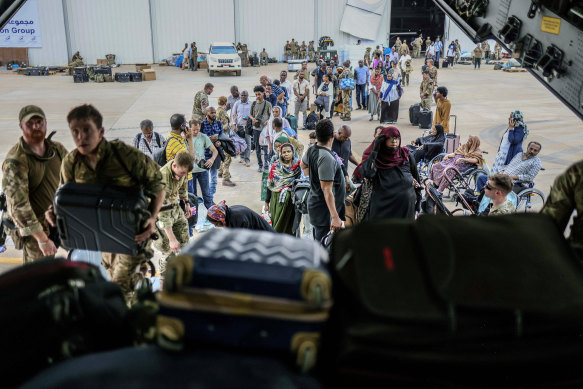 Some of the last British nationals to be evacuated from Sudan.