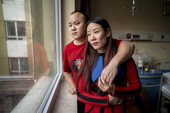 Guo Meiyan and her husband before an IVF at Beijing Perfect Family Hospital.