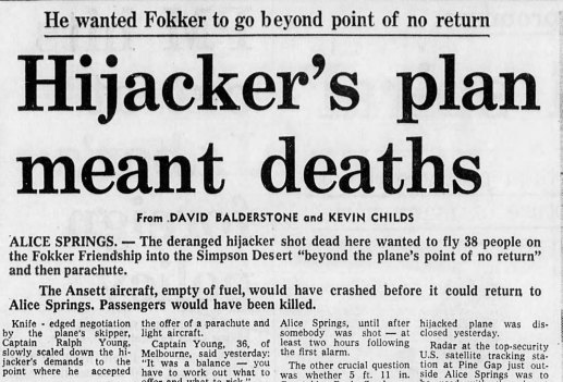 An article in The Age from November 17, 1972 about the hijack.