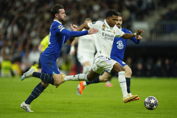 Ben Chilwell was sent off for denying Rodrygo a clear path on goal.