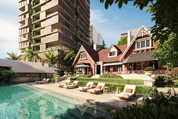 Renders of Capella Residences Brisbane at Shafston House in East Brisbane.