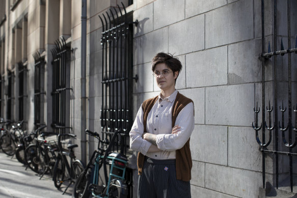 Marlene Engelhorn at a Millionaires for Humanity event in Amsterdam in August, where activists were calling for wealth to be taxed.