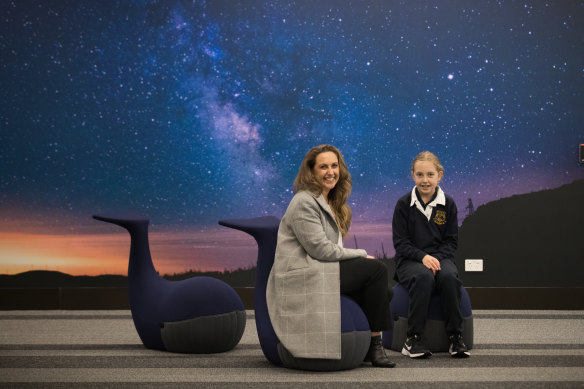 Rowena Vitarelli and her daughter Amelia at Fintona Girls’ School.