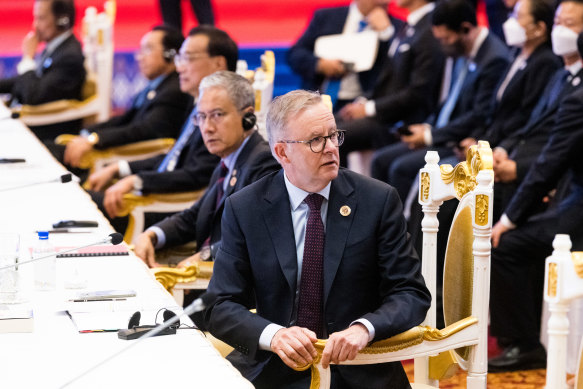 Australian prime minister Anthony Albanese at the summit on Sunday.