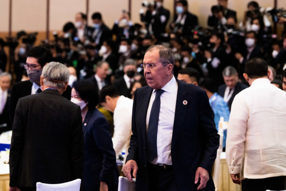 Russia’s Foreign Minister Sergey Lavrov at the ASEAN summit on Sunday.