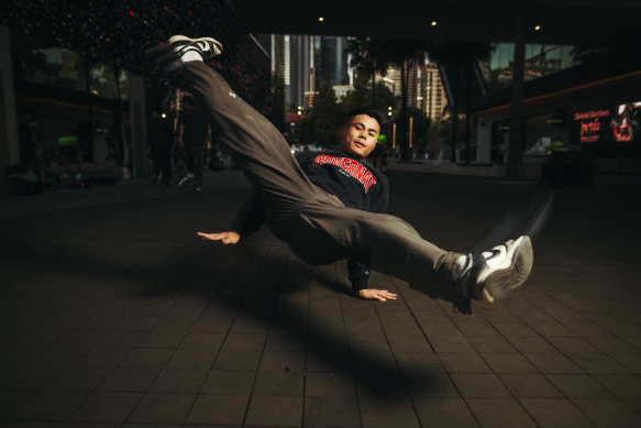 Breakdancer Jericho Lim comes to Dancers’ Alley up to three times a week.