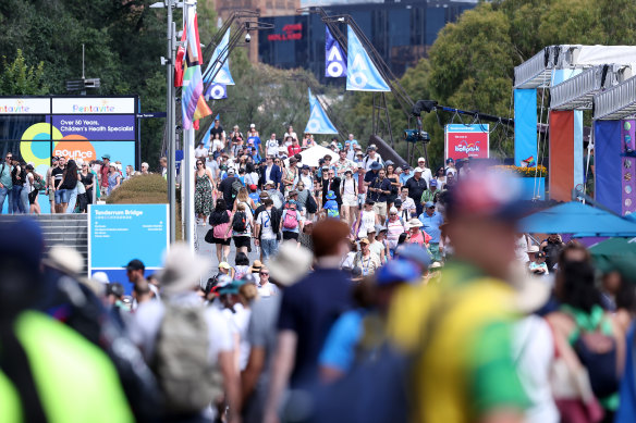 Fans at Melbourne Park on Monday for day two of the Australian Open.