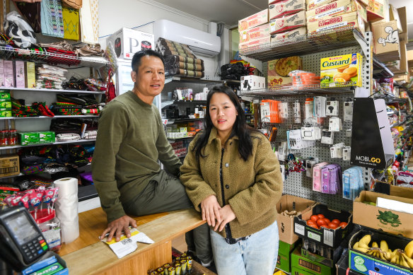 Thang (left) and Cing Khupmu, who are part of Ringwood’s large Burmese community, opened their shop near Ringwood station three years ago. 