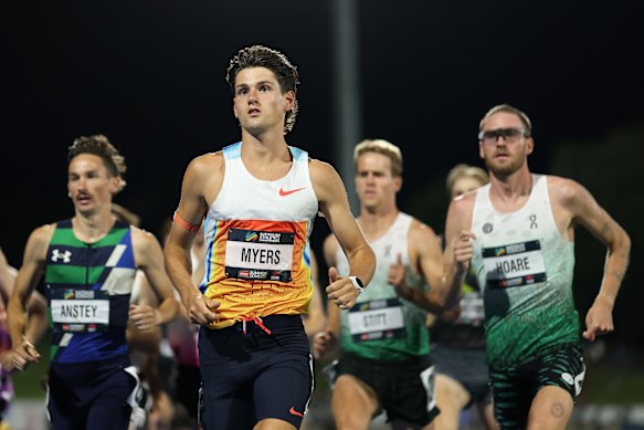 Cameron Myers running in the 1500m final in Sydney.