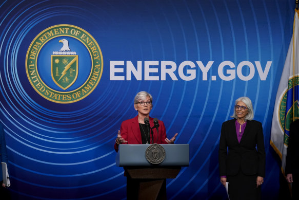 US Secretary of Energy Jennifer Granholm announces a major scientific breakthrough in fusion research.