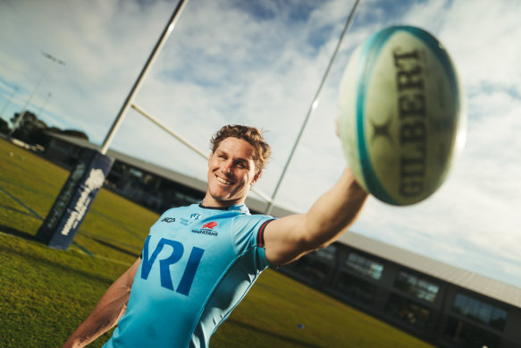 Michael Hooper poses at the Waratahs headquarters in Daceyville.