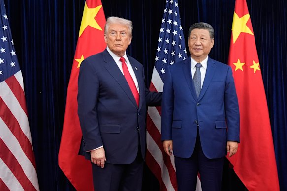 US President Donald Trump and Chinese President Xi Jinping in South Korea in October 2025.