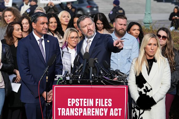 Ro Khanna, left, and Thomas Massie pushed for more transparency on the Epstein files last month.