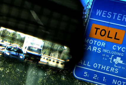 Toll gates on the M4 motorway at Parramatta.