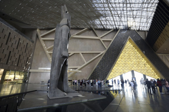 The colossal entry hall hosts an 11 metre, 83-tonne, 3200-year-old statue of the formidable pharaoh Ramesses II.