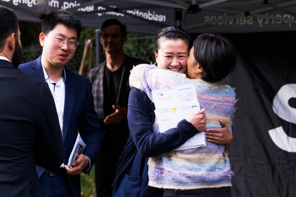 The winning bidder, Chu Xue, walked away with the keys to 70 Mount Pleasant Avenue for $1.55 million.