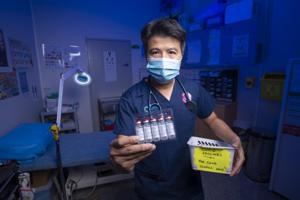 Dr Bernard Shiu and his employees are ready to administer the COVID-19 vaccine to patients at their Geelong clinic from Monday.