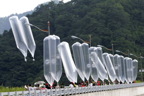 South Korean activists often launch balloons carrying leaflets denouncing the North Korean leader.