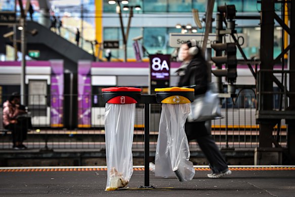 Bins are back at Southern Cross Station. It only took 10 years. 