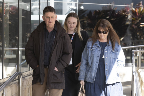 Matt and Leanne Mullen, the parents of crash victim Bec Mullen, leave Newcastle Local Court.