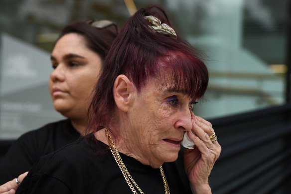 Tony Reynolds, Nathan Reynolds’ grandmother, outside the NSW Coroner’s Court on Thursday. 