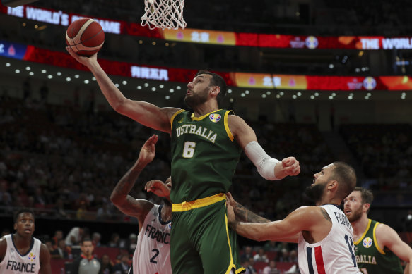 Andrew Bogut plays for Australia at the World Cup in China last month, where he was booed by crowds.
