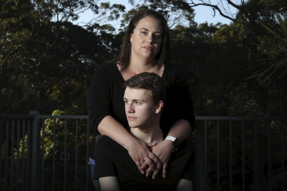 Danielle Berselli and her son Luca who has ADHD. When he was in primary schools, teachers suggested an autism diagnosis would help him obtain funding.