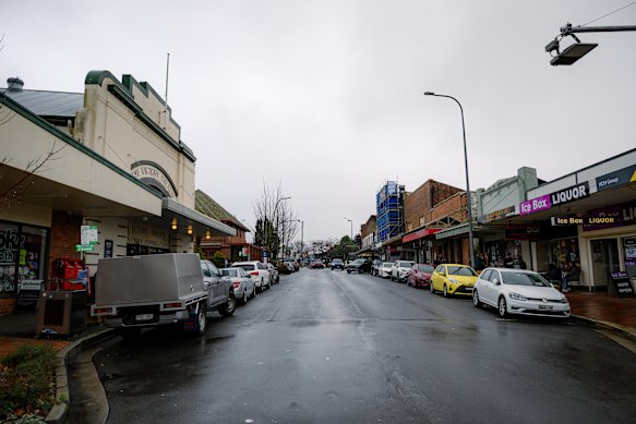 A view of a street in Blackheath on Saturday, where residents and businesses were experiencing difficulties due to the closure of the Greater Western Highway.