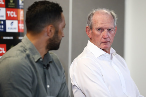 Father figure: Wayne Bennett wants the Tigers to unconditionally back Benji Marshall.